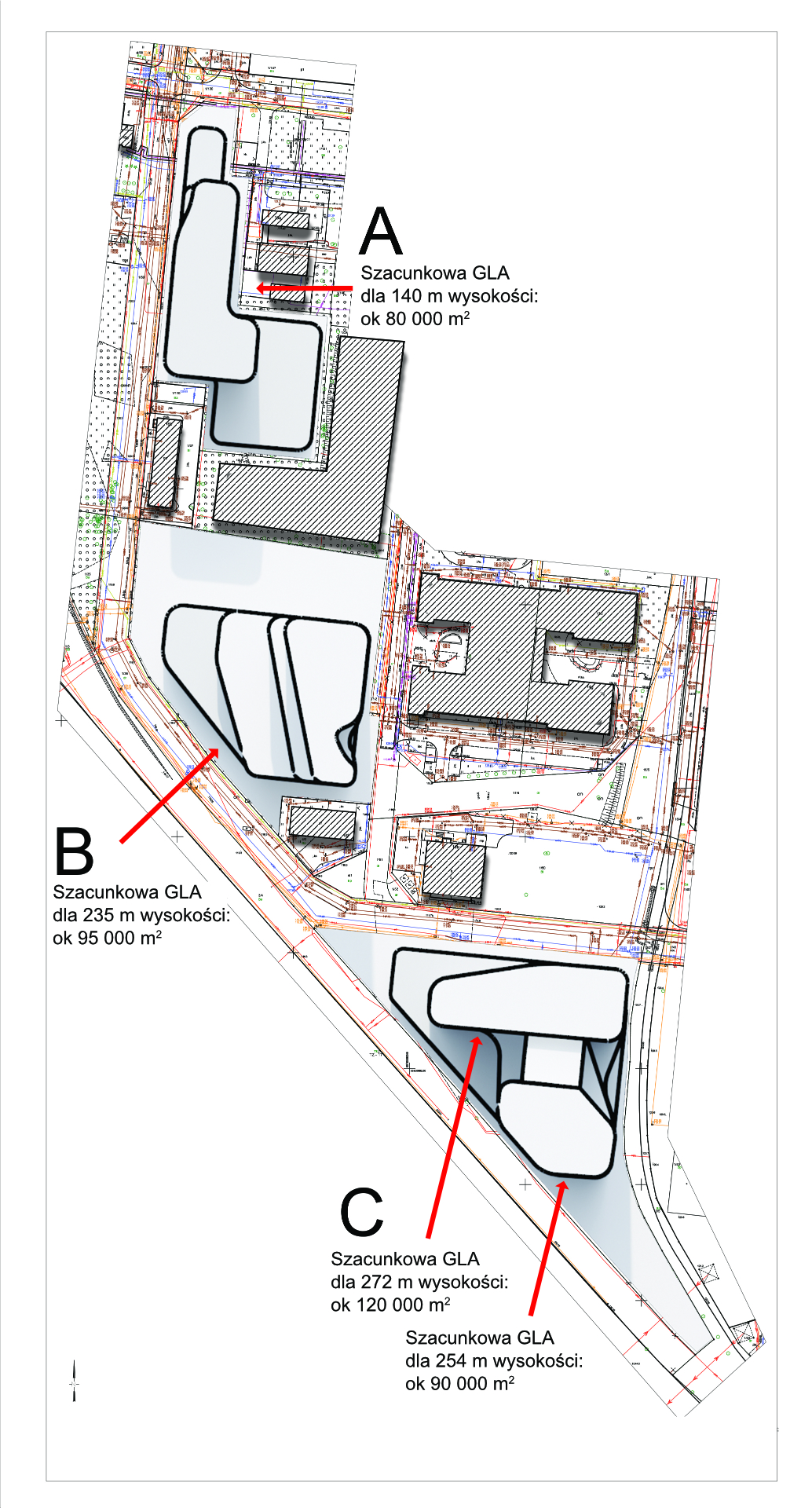 Rzut z mapą - Wrocław Towers